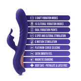 Blush Harper midnight black rabbit  vibrator with icons and key features